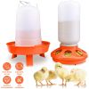 Chicken Feeder Waterer Set 1.5L Hanging Chick Waterer 2.2LBS Height Adjustable Chicken Feeder Poultry Feed Container Kit For Chick Hen Goose Duck Quai