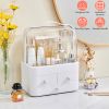 3 Tiers Makeup Organizer Cosmetic Storage Box with Dustproof Waterproof Lid Portable Handle Drawers Cosmetic Display Case for Bathroom Bedroom Dressin