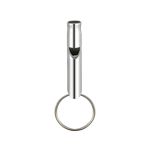 1pc Aluminum Whistle With Keychain; Sturdy Lightweight Whistle; For Signal Alarm; Outdoor Camping; Hiking Accessories