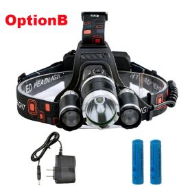 ZK20 LED Headlamp High Lumens 4 Modes 18650 Rechargeable Battery Flashlight Waterproof Outdoor Lighting Camping Fishing (Body Color: T6 2R5, Emitting Color: Option B)