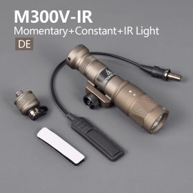Airsoft M300B M300V Surefire Flashlight Upgrad Metal M300V-IR Weapon Gun Strobe LED Light Fit 20mm Rail Hunting Rifle Torch (Color: M300V-IR DE)